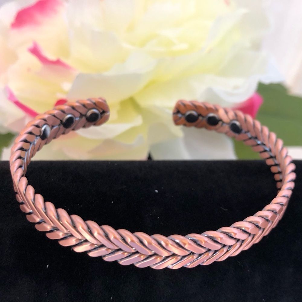 Pure Copper Woven Magnetic Bracelet Energy Cuff Bangle